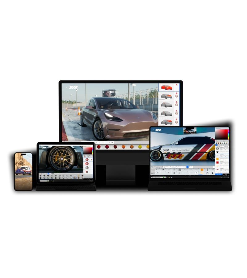 Designs auf Smartphone, Tablet und Computer